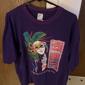 New Orleans vintage French quarter Jerzees 50/50 purple t-shirt XL